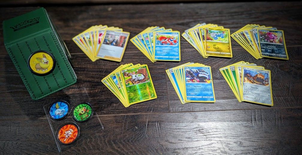 Pokemon Cards Deck Box With Over 100+ Pokemon Cards