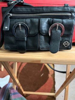 Harley-Davidson Black Leather Crossbody Bag