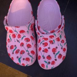 Pink Milk Cherry Crocs Women’s Size 8 