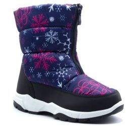 Toddler Girls Winter Rain Boots, Waterproof, Warm and Insulated, Navy Blue