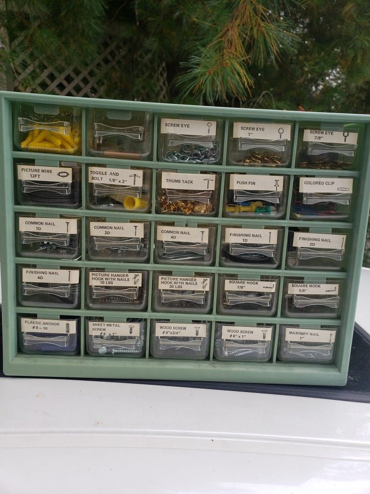 Storage Bin With Parts