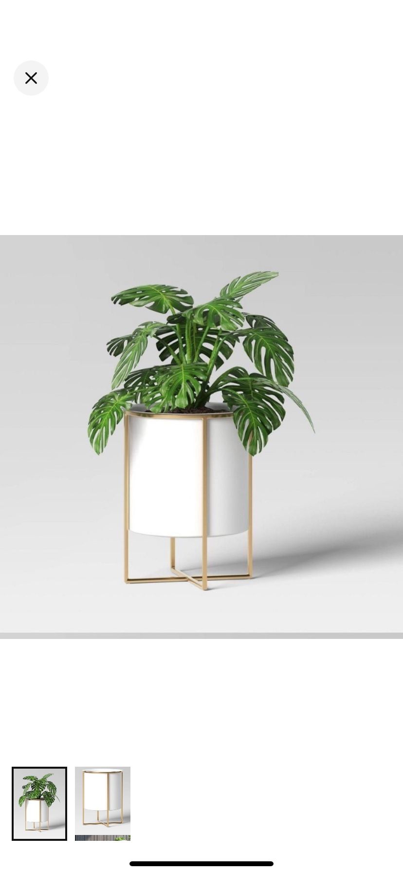 Set Of 2 Threshold White And Gold Planters