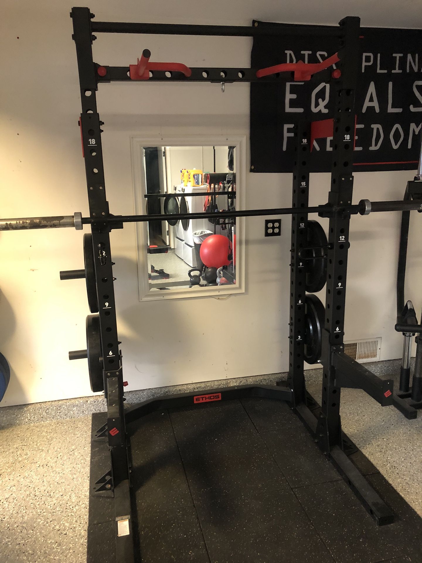 Ethos Full Rack Ethos Squat Rack, many extras!!GREaT DeAL! for Sale in Orange, CA - OfferUp