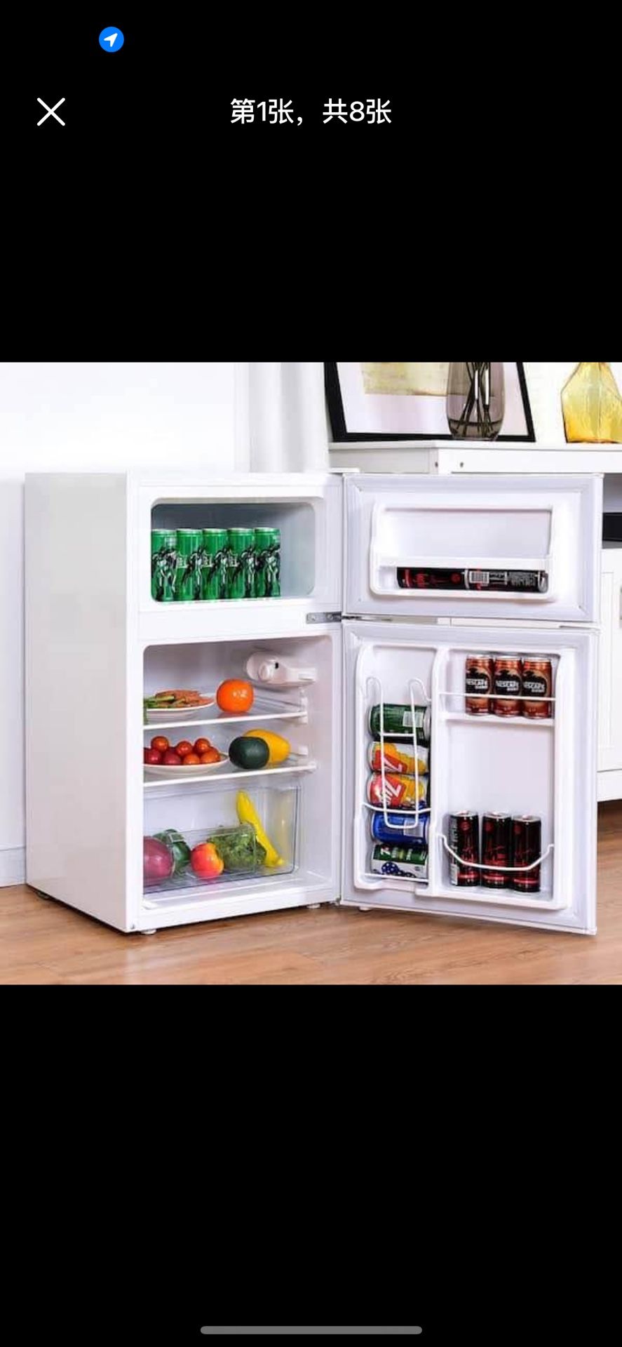 3.2 cu. ft. Retro Mini Fridge in White with Freezer Cooler& Reversible Door，