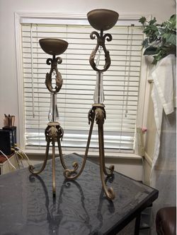 Candelabra’s , tall, 2 pieces
