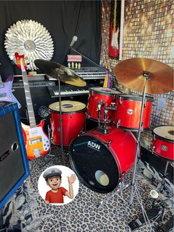 🔥 RED DRUM SET COMPLETE DRUMS!