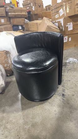 ❤️🔥 Faux Leather Vanity Chair with Storage