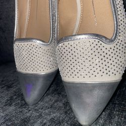 Silver Flat Shoes
