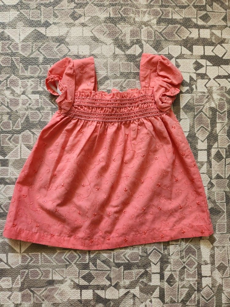 Healthtex 12M Toddler Girl's Pink Ruffle Blouse Shirt