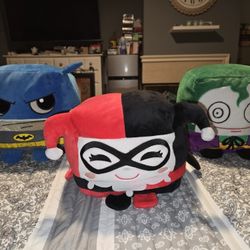 Batman, Harley Quinn, Joker Stuffed Throw Pillows