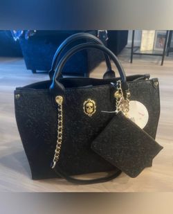 Betsey Johnson Xokiara Black Skull Embossed Tote Bag