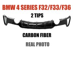 BMW 4 SERIES F32 F33 F36 M TECH BUMPER REAR DIFFUSER 2 TIPS 2014-2019 REAL CARBON FIBER 
