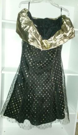Black and Gold Prom Dress