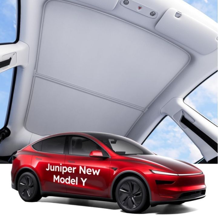 Wigoo 2025 Tesla New Model Y Juniper Accessories Sunshade Roof [Never Sag, Nano Ice-Crystal Coatings] 3-Gen Heat Insulation Glass Roof Sun Shade, Acce