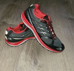 Men’s The North Face Ultra Trail Runners Black And Red Shoes Size 9.5