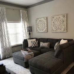 Maier 2 Piece Gray Sectional Couch With Chaise / Living Room Set 👌 Brand New ✨