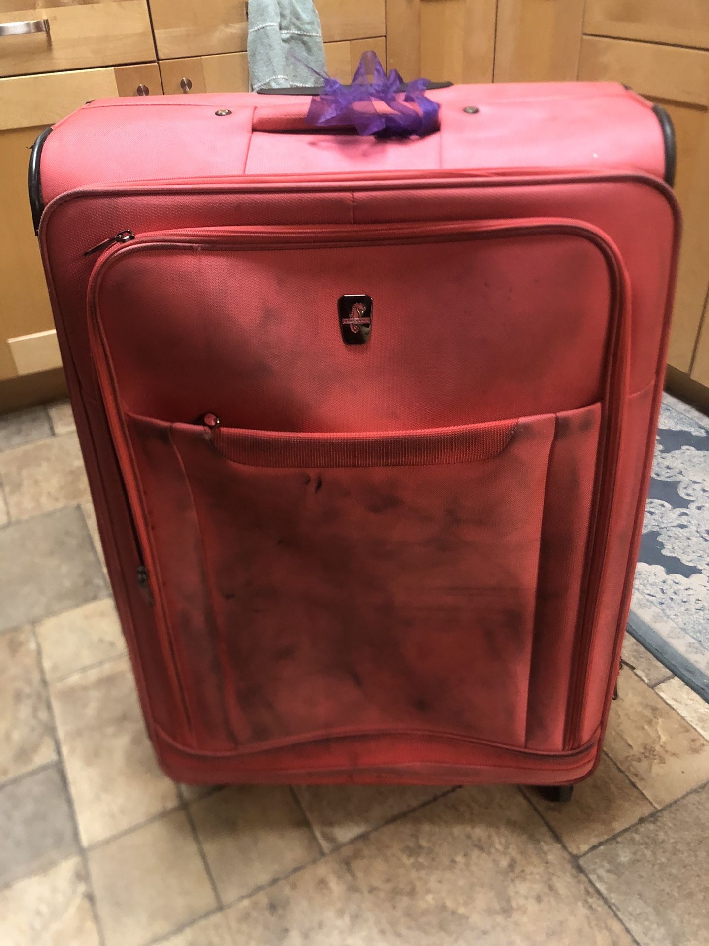 Large Pink Atlantic Rolling Luggage