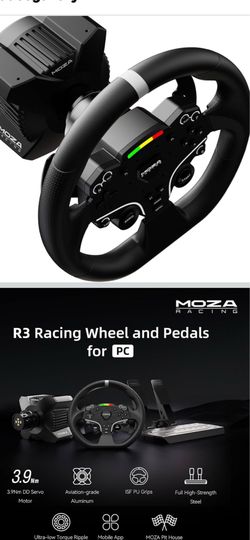 New  Box Moza R3 Racinng Wheel and paddle