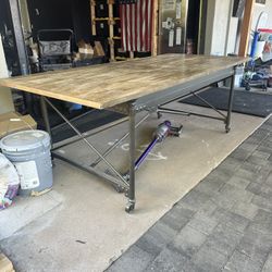 Real Wood Dining Room Table W/ 2 Leafs