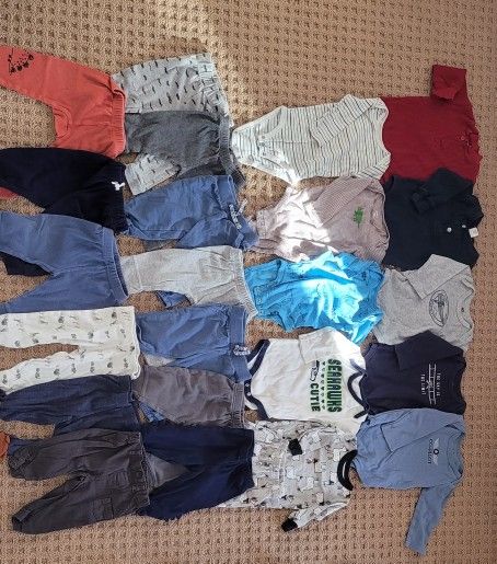 Baby Boy 6 Months Long Sleeves Clothes -23 Pieces