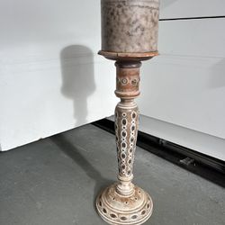 Large candle and candle holder