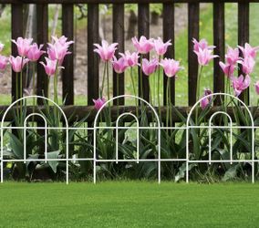 Sale price for Decorative White Garden Fence Border 18in X50ft Outdoor Metal Wire Garden Fencing