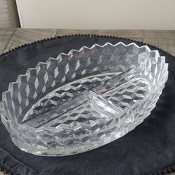 Vintage Fostoria 3 part divided bowl / relish dish. 