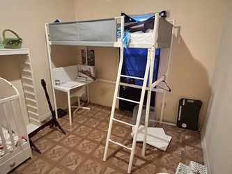 VITVAL LOFT BED FRAME with desk