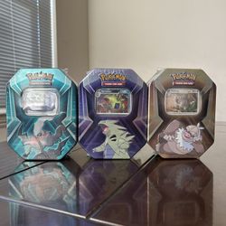 Pokemon TCG Slaking, Tyranitar and Darkrai Collectors Tins Lot of 3 SEALED