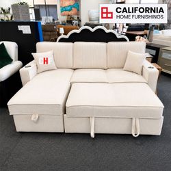 Modern Convertible Sectional with Reversible Storage Chaise & USB Ports