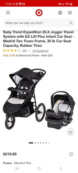 Baby Trend Expedition DLX Jogger Travel System $140