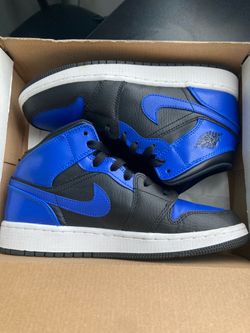 Air Jordan 1 Mid Black Royal Blue Sneakers