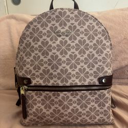 Kate Spade Dusty Pink With Burgundy Print Backpack 