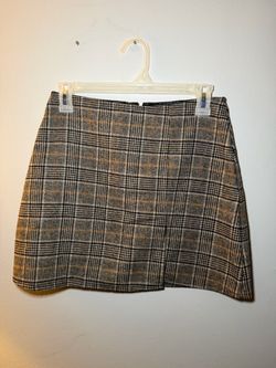 Plaid Mini Skirt w/ slit