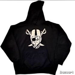 Black & Silver Hoodie / Raiders X Chucky Graphic Design 