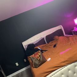 King Size Cream Bed Frame 