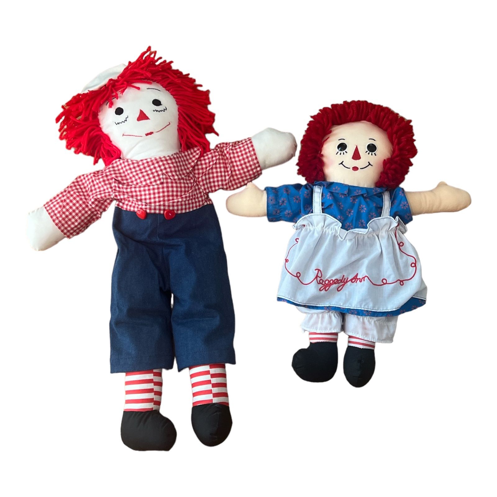 Russ Berrie 16" Button Eye Raggedy Ann I love You Applause Hasbro and 23" Andy