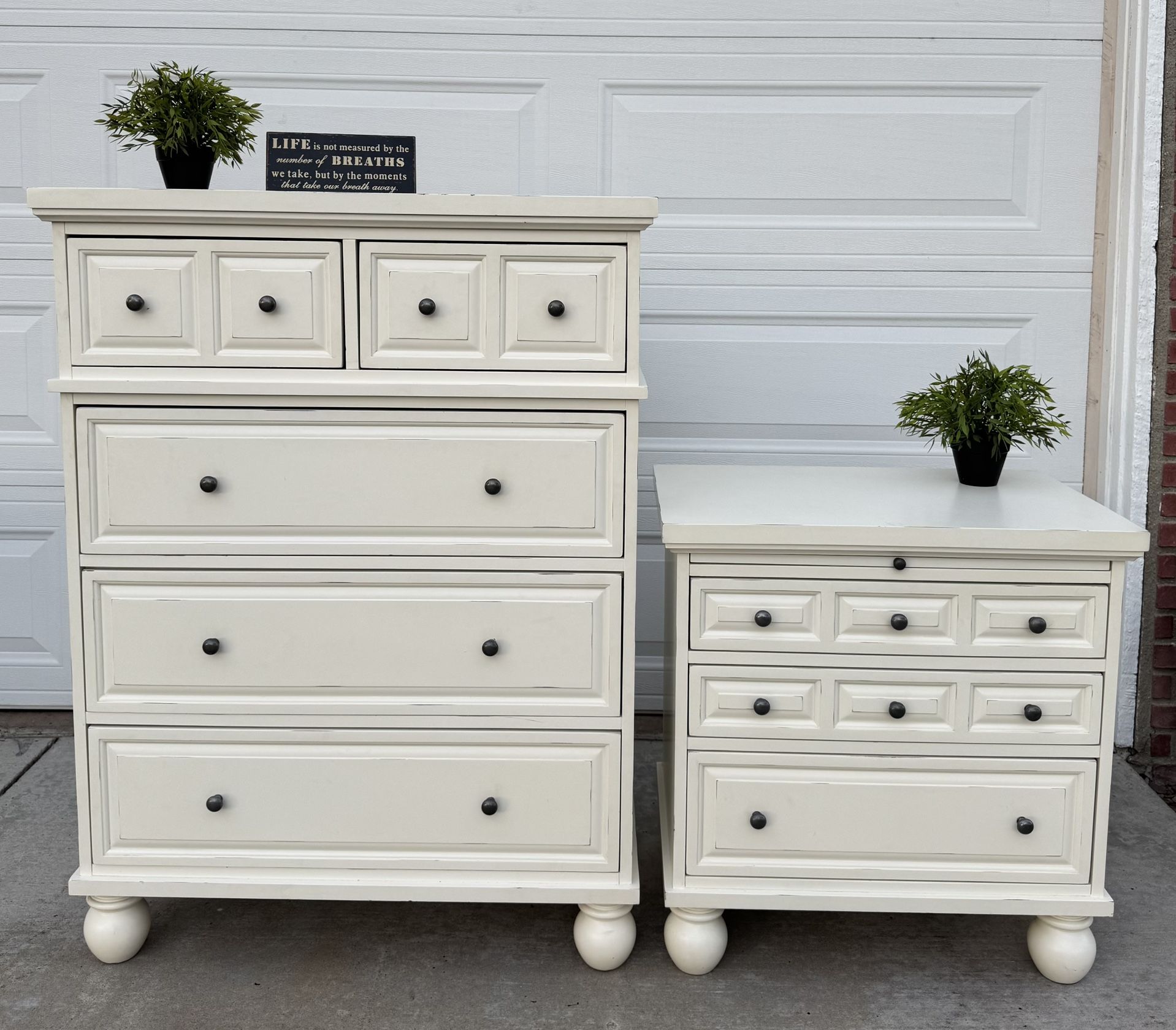 Beautiful “Pier 1” Tall 5-Drawer Dresser + (1) Matching 3-Drawer Night Stand