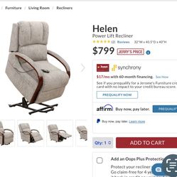 Power Lift Recliner - Fabric (brown/beige)