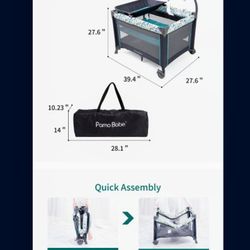 Baby Bed Playpen With Changing Table Brand New