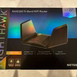 Netgear Nighthawk Raxe300 Axe7800 Tri-band 7.8Gbps+ Wifi 6e Router