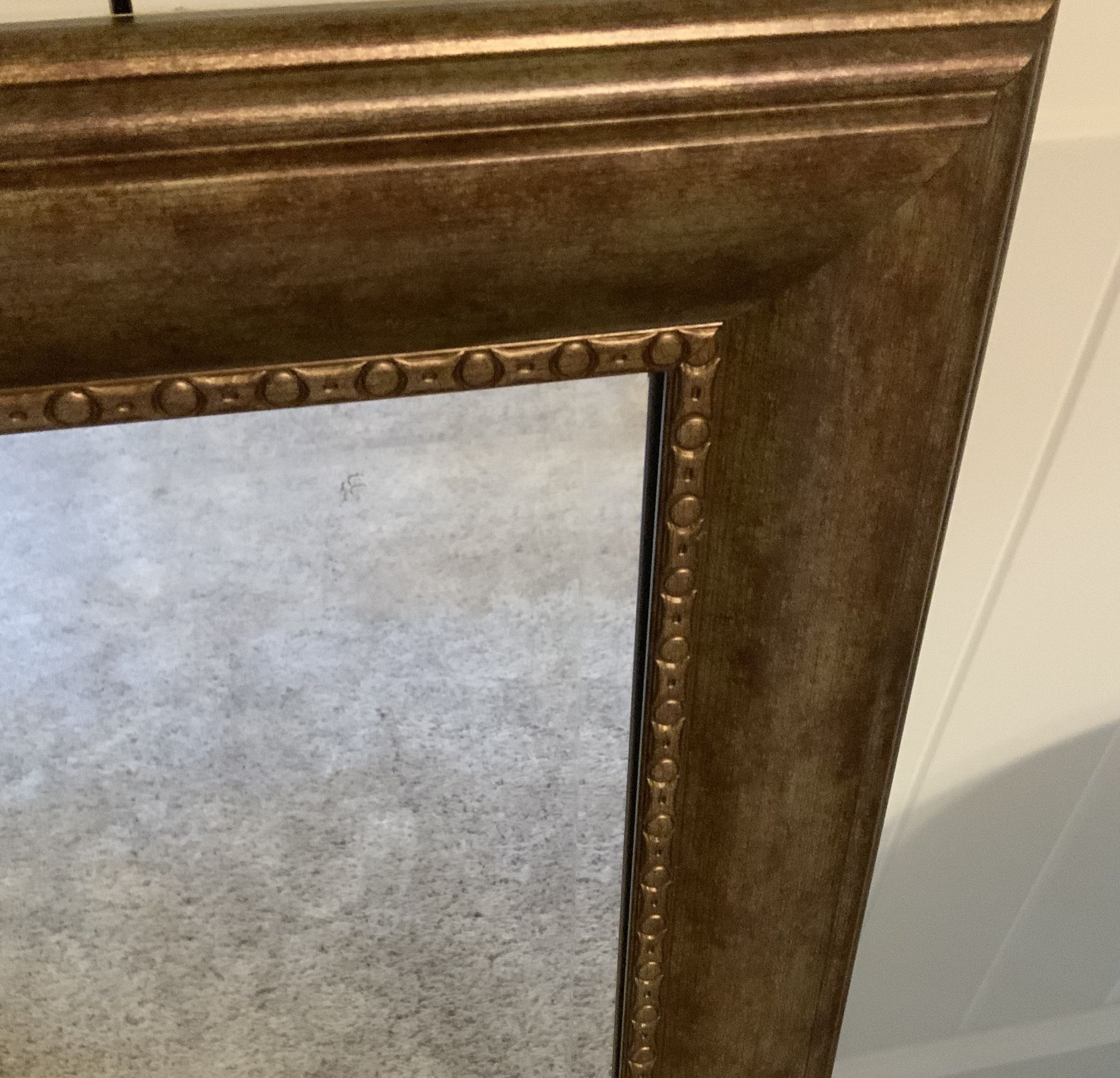 Bronzed gold trimmed rectangle mirror (ready to hang vertically or horizontally)