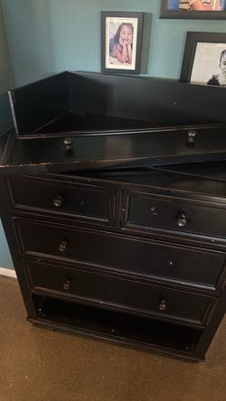 Dark brown dresser in need of some tlc
