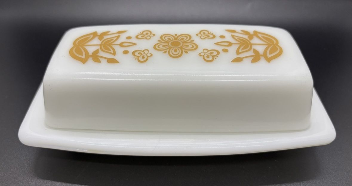 Vintage PYREX Butterfly Gold Stick Butter Dish
