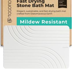 Stone Bath Mat Diatomaceous Earth 23.5 x 15 Sandstone