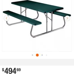 Lifetime Folding Bench Picnic Table Galvanized Used