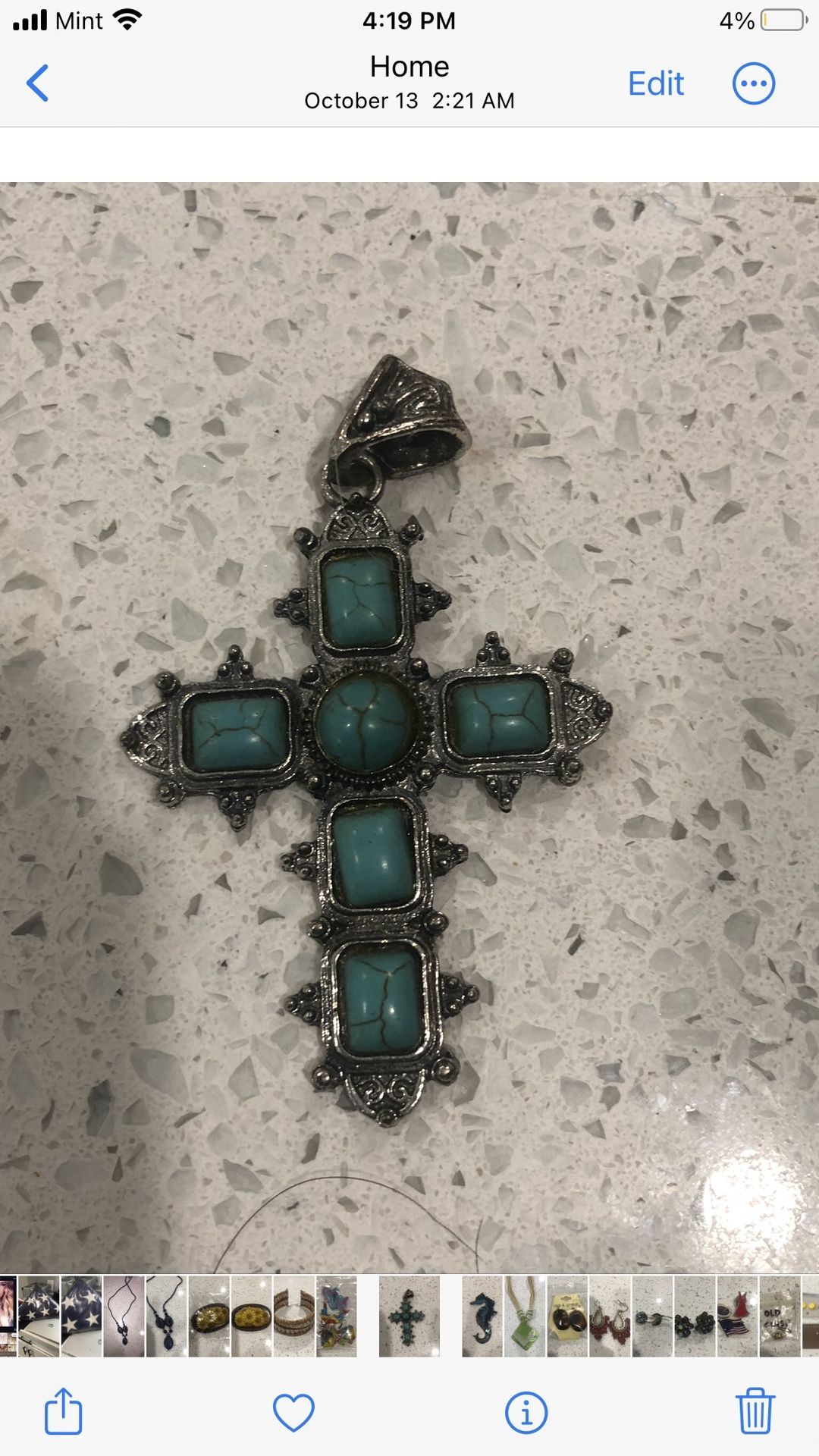 Vintage Turquoise Cross Jewelry