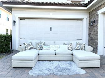 Beige Double Chaise Sectional
