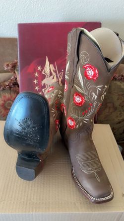 El General Floral Embroidered Cowboy Boots