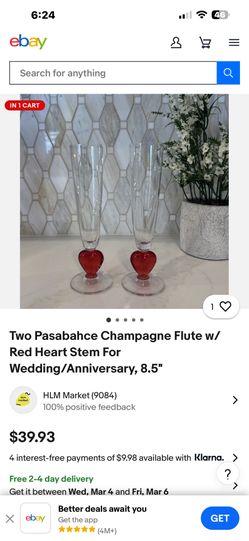 4 Champagne Heart Design Glasses